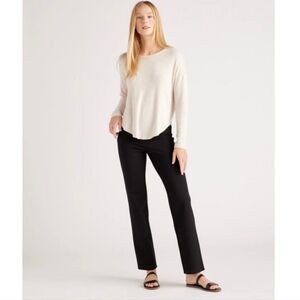 QUINCE Black Ultra Stretch Ponte Straight Leg Pants Women's Size Medium Tall